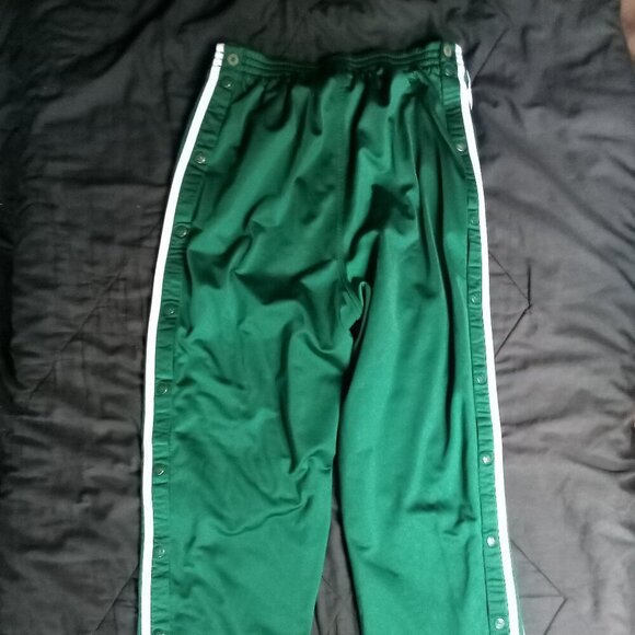Vintage 90s Adidas 3 Stripe Snap Sweatpants Joggers Green - Picture 8 of 9